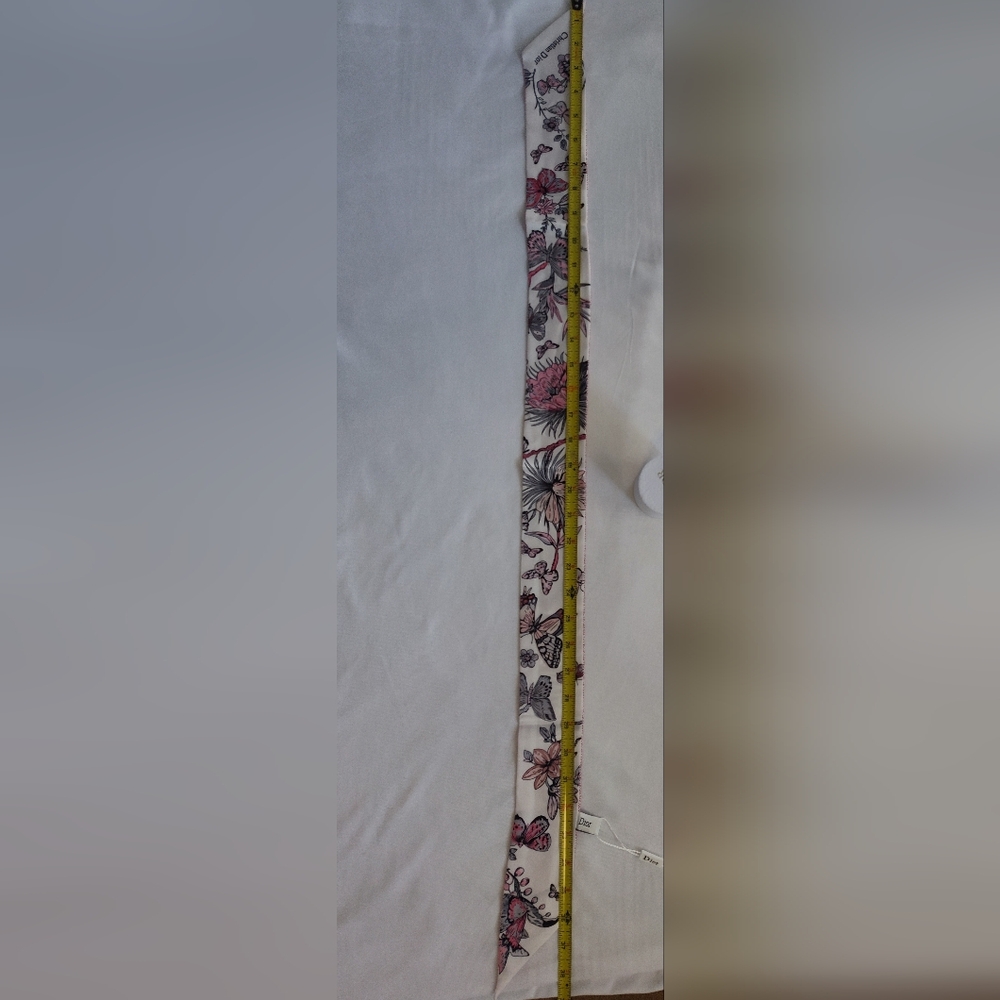 Christian Dior Mitzah Silk Twilly Butterfly Floral Scarf NWT Boxed - Picture 5 of 10